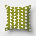 Axyaa Army Green Geometry Print Cushion Cover - Sofa Decor Pillowcase