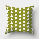 Axyaa Army Green Geometry Print Cushion Cover - Sofa Decor Pillowcase