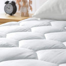 Axyaa White Water Cube Quilted Fitted Sheet - Soft Mattress Protector