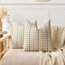 Axyaa Polka Dots Jacquard Pillow Cover in Yellow Blue Grey, 18x18" 20x20"