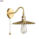 Axyaa Copper Pull Chain Wall Sconce Up Down Adjustable LED Light