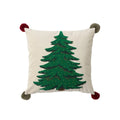 Axyaa Velvet Christmas Pillow Cover Snow Tree Embroidery Rustic Decor