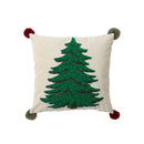 Axyaa Velvet Christmas Pillow Cover Snow Tree Embroidery Rustic Decor