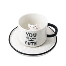 Axyaa Cute Kitten Ceramic Cat Claw Cup, 3D Coffee Cup 220ml