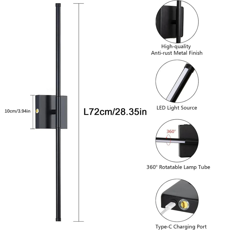 Axyaa Rotatable LED Wall Lamp: Warm Light for Living Room, Bedroom, Hallway