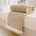 Axyaa Butterfly Jacquard Fleece Blanket: Luxurious 3D Butterfly Design, Thick & Warm for Bed Sofa