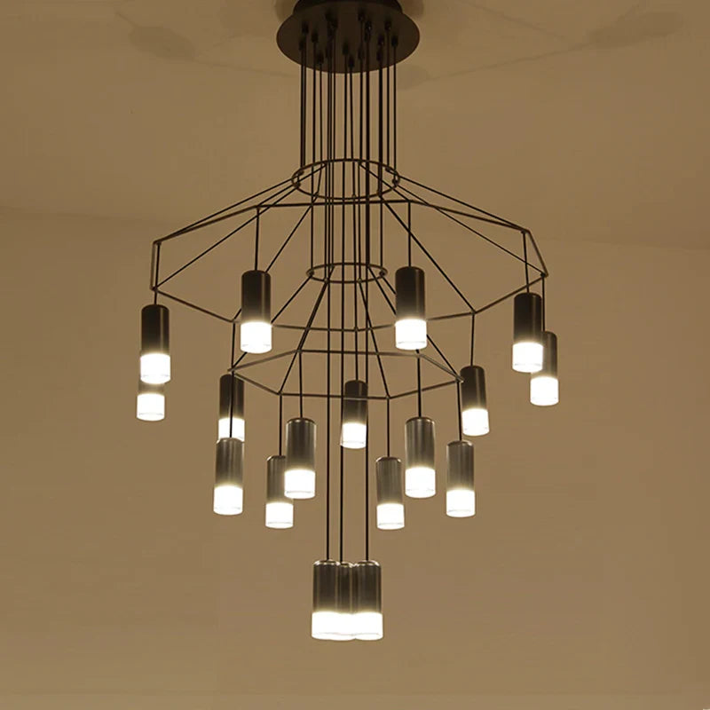 Axyaa Wireflow Pendant Light: Modern Chandelier for Kitchen Living Room Dining Hall Loft