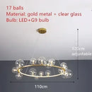 Axyaa Glass Bubble LED Chandelier, Modern Home Decor Lighting