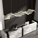 Axyaa Gold Acrylic Wave LED Pendant Lamps for Dining Room Kitchen Office