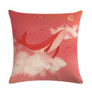 Whale Print Linen Pillowcase for Home and Office Decor by Axyaa