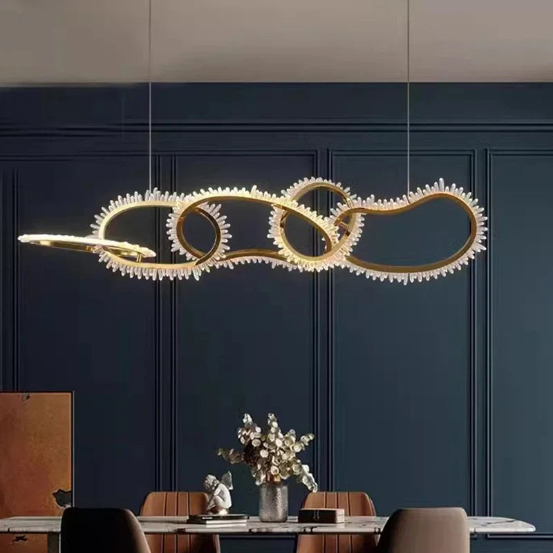 Axyaa Modern LED Pendant Chandeliers for Indoor Living and Dining Room Lighting