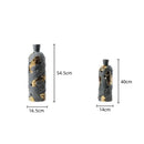 Axyaa Feather Gray Gold Pattern Vase: Chic Porcelain Home Decor Accessory