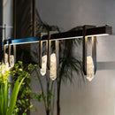 Axyaa Modern Luxury Copper LED Chandelier - Crystal Light Fixture