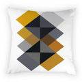 Axyaa Geometric Yellow Print Polyester Cushion Cover - 45x45cm