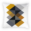 Axyaa Geometric Yellow Print Polyester Cushion Cover - 45x45cm