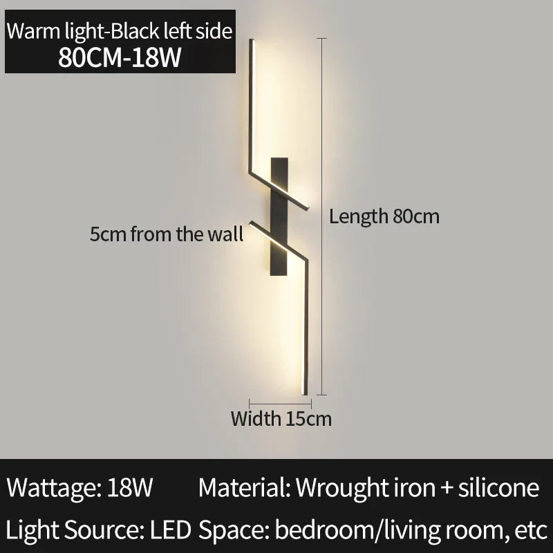 Axyaa Modern LED Wall Sconce Minimalist Bedroom Living Room Wall Lamp