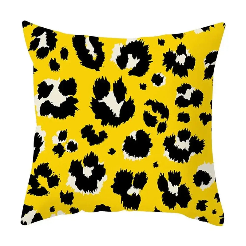 Axyaa Yellow Floral Geometric Pillowcase for Home Decor