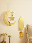 Gold Ramadan Mesh Star & Moon Hanging Ornaments by Axyaa - Eid Mubarak Muslim Decor