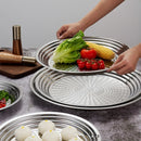 Axyaa Stainless Steel Diamond Pattern Dinner Plate, Non-slip Food Storage Tray