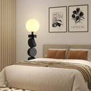 Axyaa Modern Black Round Floor Lamp LED E27 for Living Room Bedroom Foot Switch
