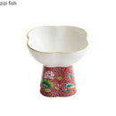 Axyaa Flower Shaped High Footed Ceramic Bowl - Creative Tableware