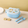 Axyaa Cat Shaped Double Layer Bento Box with Utensils and Microwave-Safe Features