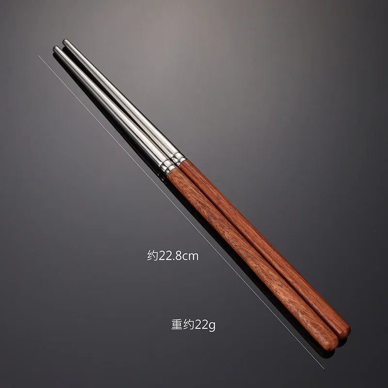 Axyaa Stainless Steel Wooden Handle Tableware Set
