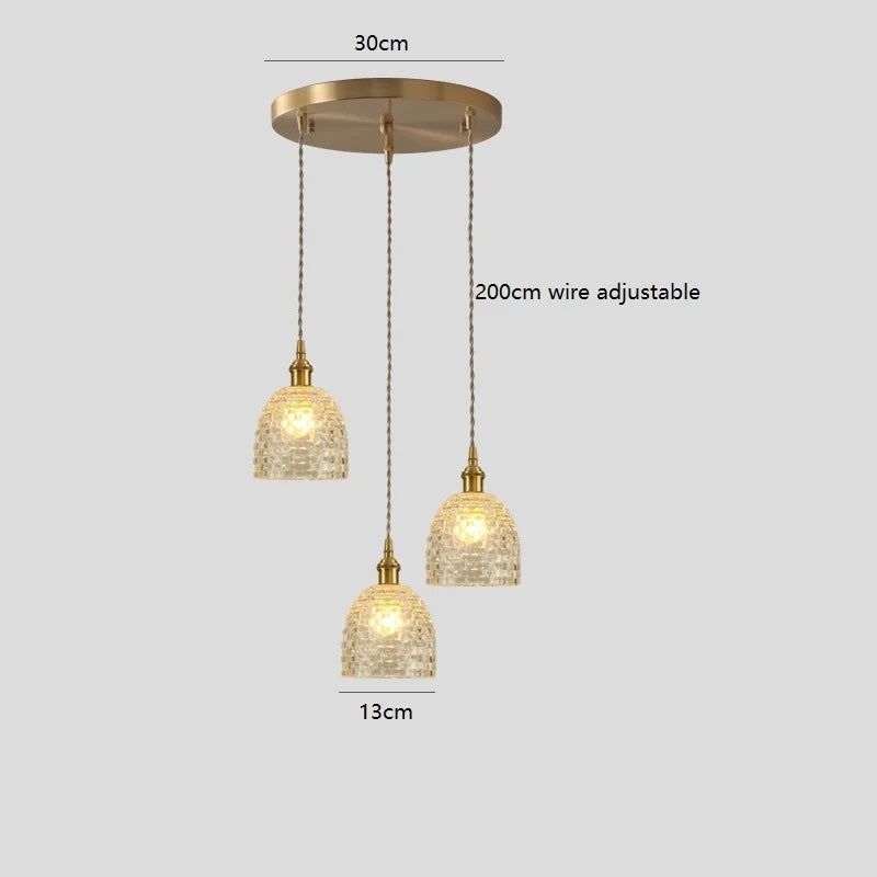 Axyaa Clear Glass LED Pendant Lights - Nordic Modern Hanging Lamp