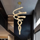 Axyaa Crystal Chandelier Stair Pendant Lamp Living Room Interior Lighting