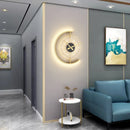 Axyaa Minimalist LED Wall Lamp with Clock for Home Indoor Lighting