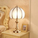 Axyaa Luxury Glass Copper LED Table Lamp for Home Living Room