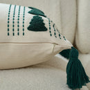 Axyaa Christmas Tree Embroidered Pillowcase Set - Cotton Linen Decor - 30x50cm