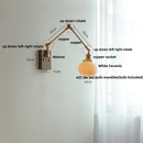 Axyaa Walnut Wood Swing Arm LED Wall Lamps - Nordic Modern Design