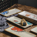 Axyaa Ceramic Sushi Plate Set - Japanese Style Creative Tableware & Rectangular Dish