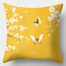 Axyaa Pear Flower and Sparrow Sofa Pillowcase Set, 17.7" * 17.7", Home Decoration