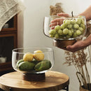 Axya Glass Wooden Fruit Tray - Elegant Home Decor & Table Centerpiece