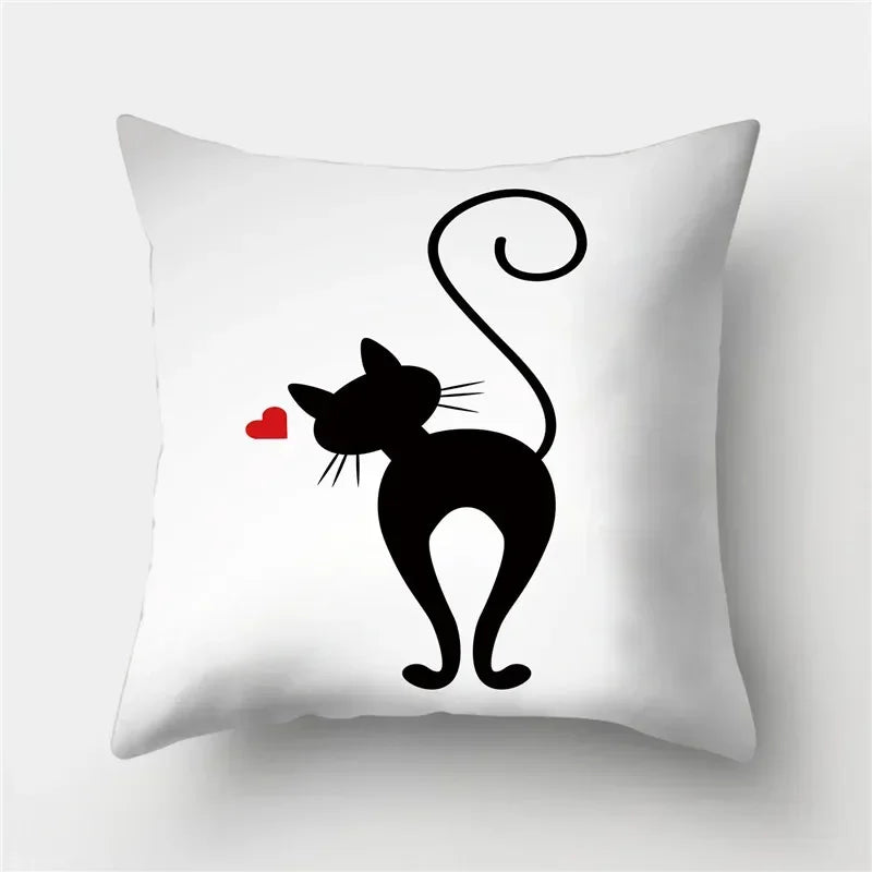 Cute Cat Cushion Cover 45x45cm - Axyaa Home Decor Pillowcases