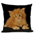 Axyaa Cat Pattern Cushion Cover 45x45cm Linen Pillowcase for Home Sofa Art Decor