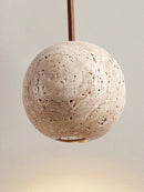 Axya Stone Yellow Travertine Pendant Chandelier - Nordic Round Bedroom Lighting