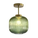 Axyaa Nordic Striped Lantern Glass Ceiling Light Chandelier for Living Room & Bedroom