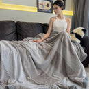 Axyaa Sherpa Chenille Knit Blanket - Soft Handmade Throw for Bed, Sofa, Couch
