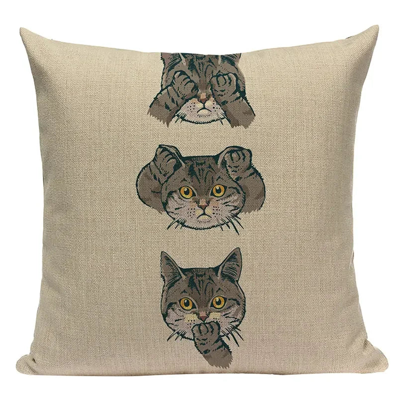 Axyaa Cozy Pug Cat Sloth Starling Fashion Pillow Cover Sofa Decor Case
