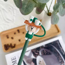 Axyaa Silicone Straw Cover & Brush Set for 7-8mm Straws, Reusable & Splash Proof
