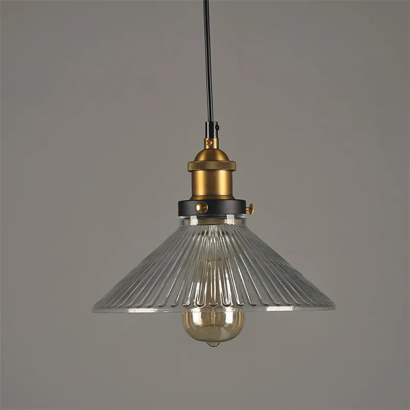 Axyaa Retro Loft Glass Pendant Light Industrial Lamp Vintage Style