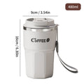 Axyaa Stainless Steel Double-Layer Coffee Cup with Handle - Insulated Drinking Mug