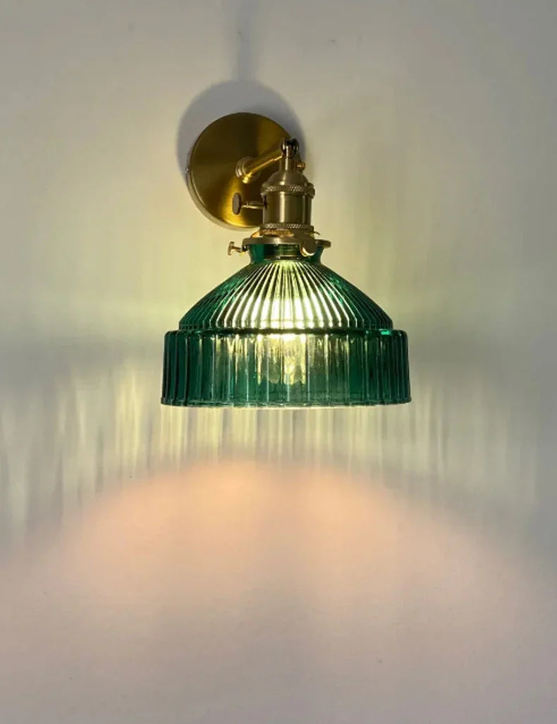 Nordic Glass Rotatable Wall Lamp by Axyaa - Modern Brass Bedside Light