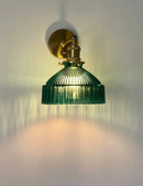Nordic Glass Wall Lamp Rotatable Brass Sconce - Axyaa