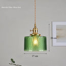 Axyaa Green Glass Pendant Lamp: Retro Nordic Luxury LED Chandelier for Home Decor