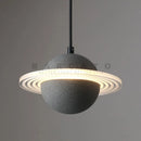 Axyaa Moon Planet Design Cement Pendant Light with G9 LED for Modern Dining Room