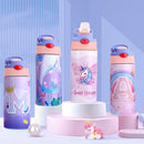 Axyaa Kids Insulated Water Bottle - Stainless Steel Vacuum Flasks Straw Tumbler